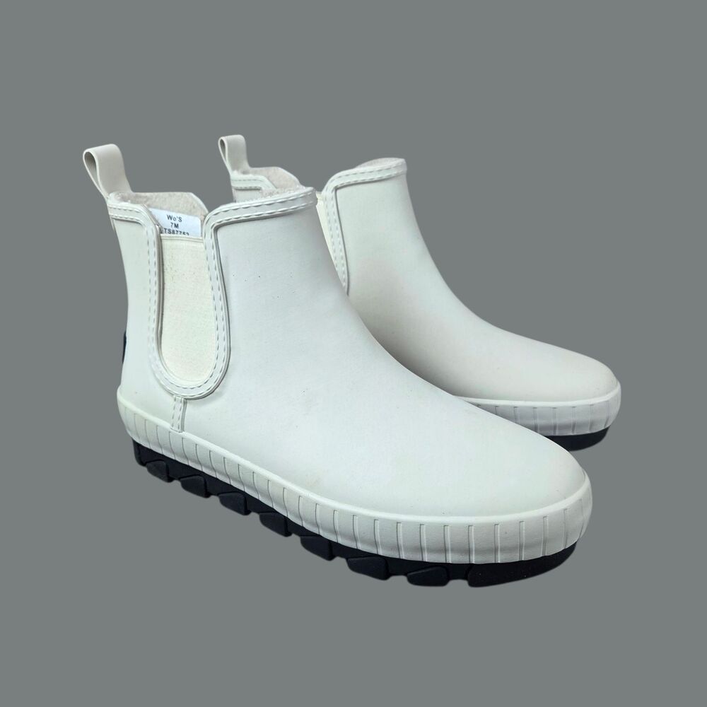 Sperry Topsider Torrent Chelsea WP Rain Boots Matte White STS87752 Women's 7 M